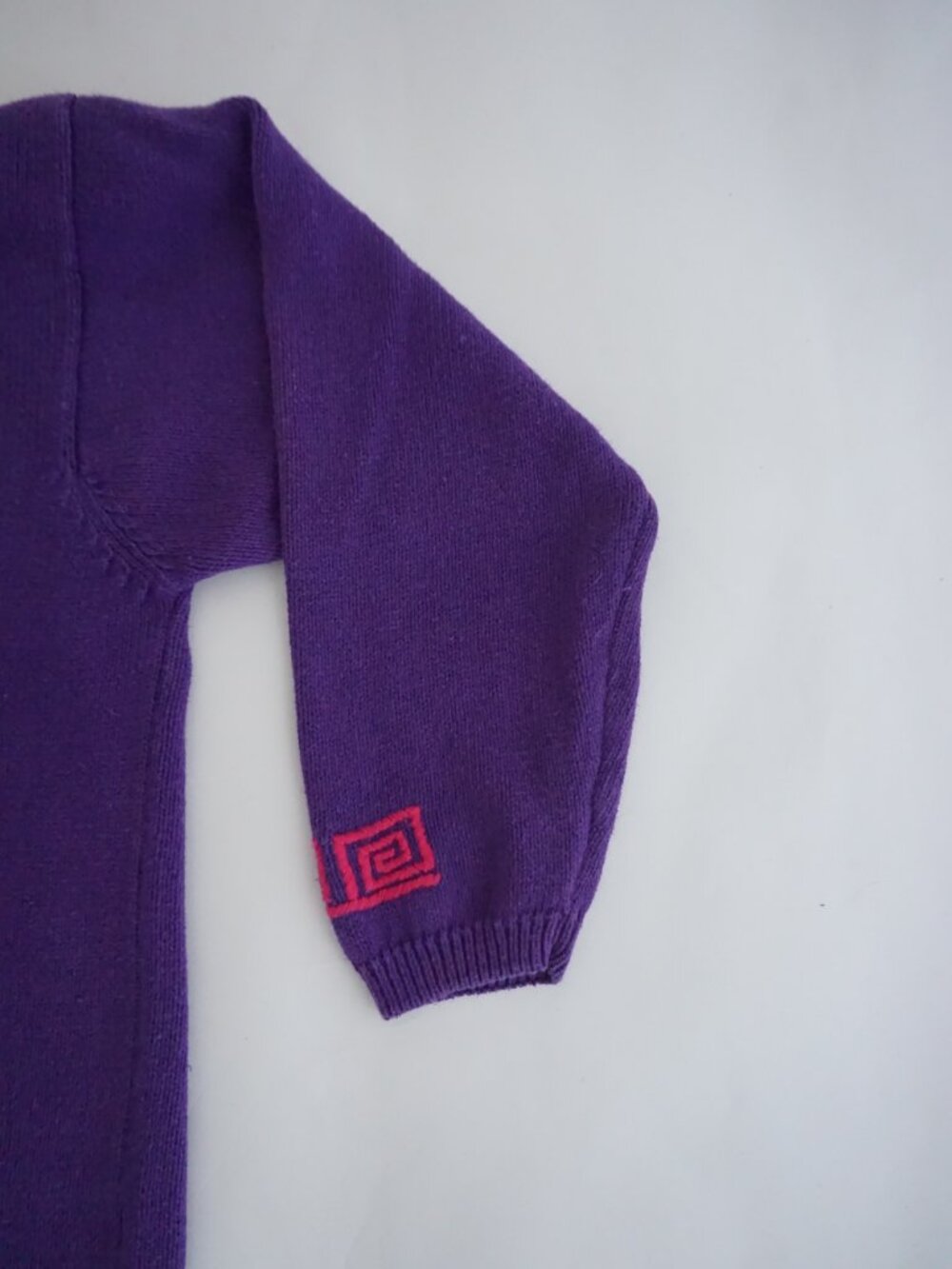 Vintage Collections Internationale Purple Floral Geometric Cotton Sweater XL - Picture 4 of 10